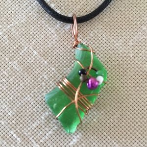 Sea Glass Green Handcrafted Pendant Necklace